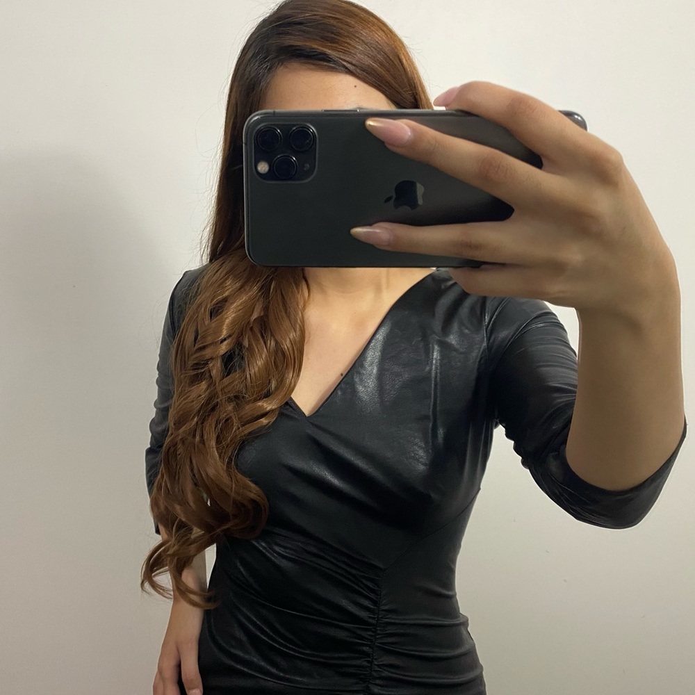 Zara mini leather dress🤍